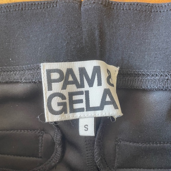 Pam & Gela Black Front Slit Cigarette Pants Size Small S - Picture 6 of 12